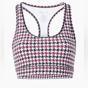 NWT still in package BANDIER cordovan houndstooth sports bra size small